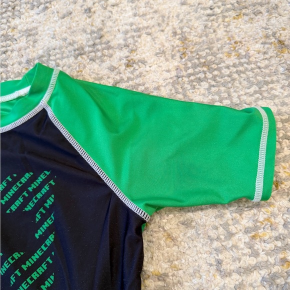 Minecraft Kids Green Rash Guard Swim Set - Picture 6 of 10